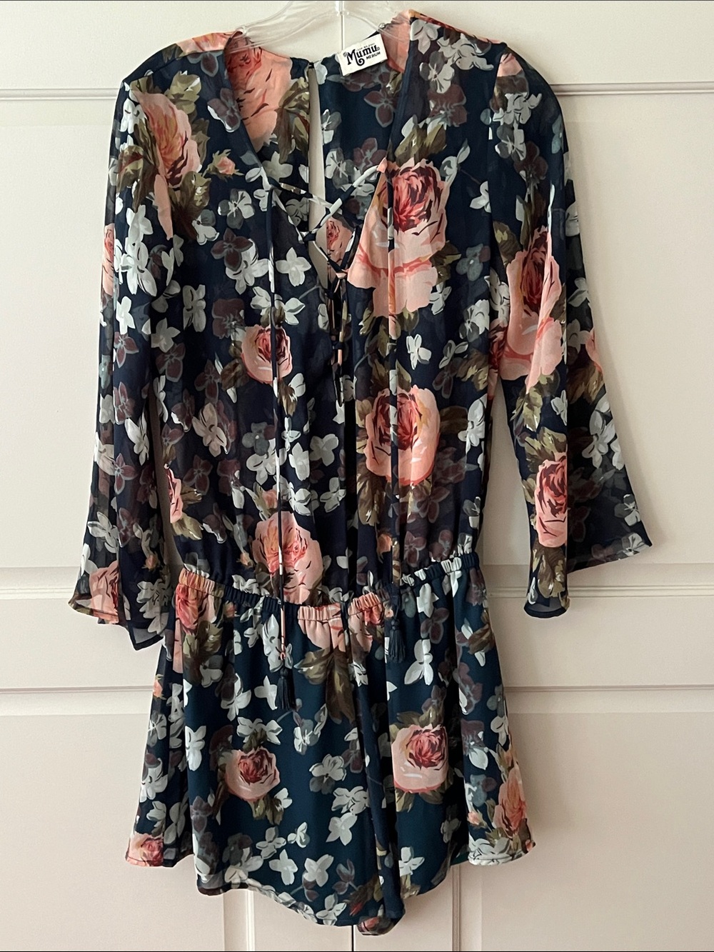Show me Your Mumu Tillie lace up floral romper medium